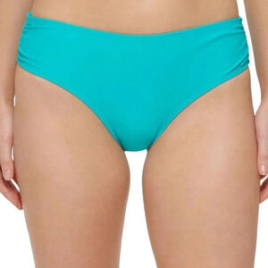 NWT Calvin Klein 50 SPF Ruched Sides Hipster Bikini Bottoms Aqua size XL